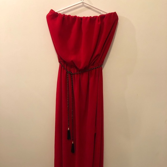 Long strapless dress w/ high slit (small) - Picture 2 of 6